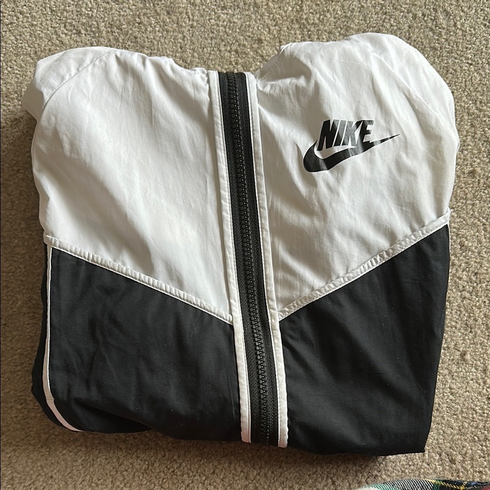 Nike Black and White Windbreaker Jacket